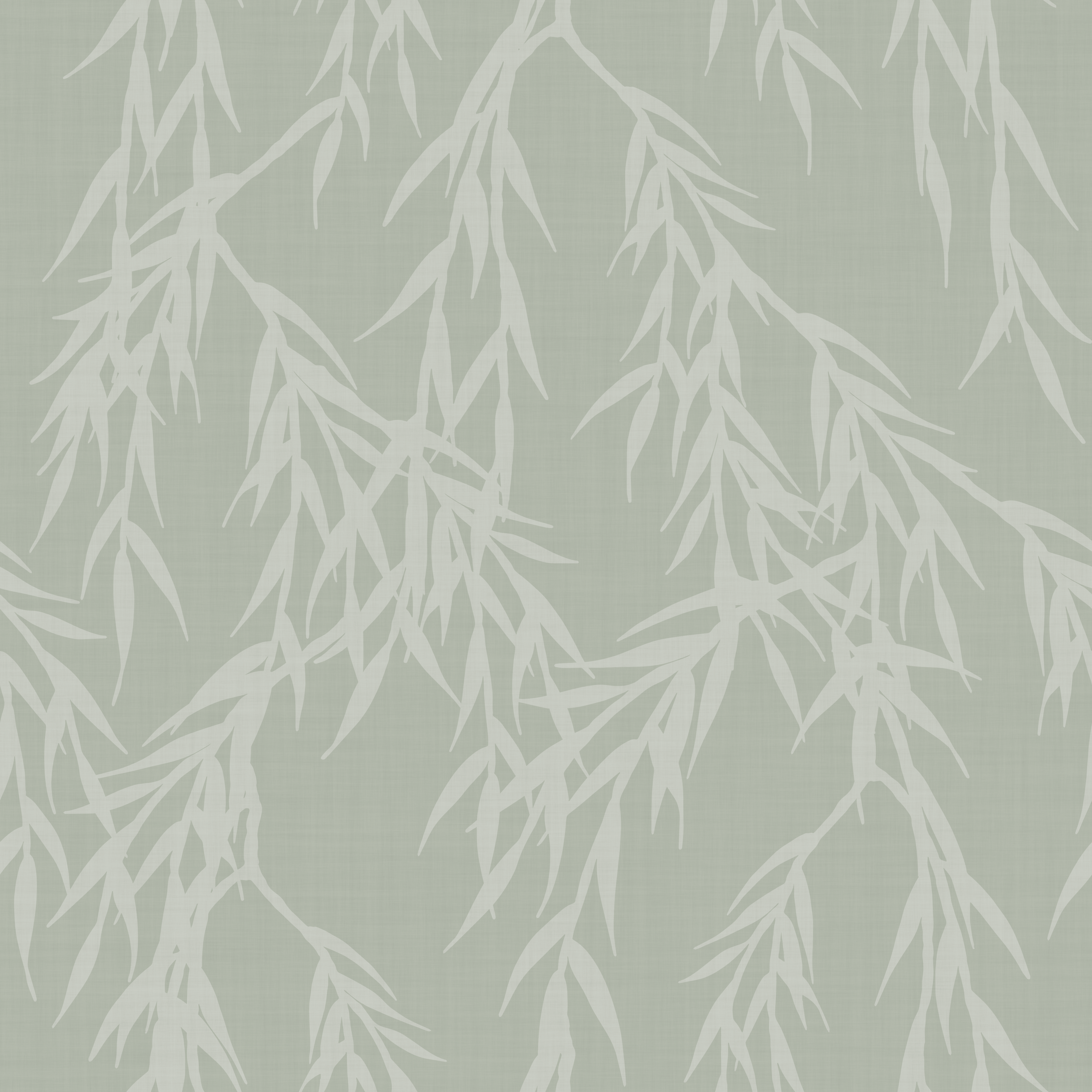 Pattern of white leaves on a light gray background